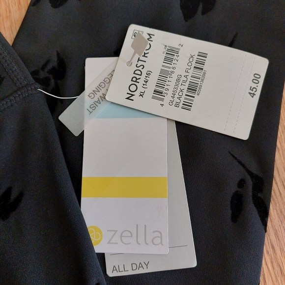 Zella Girl High Waist Legging in Black Tila Flock Size XL(14-16) - Picture 4 of 7